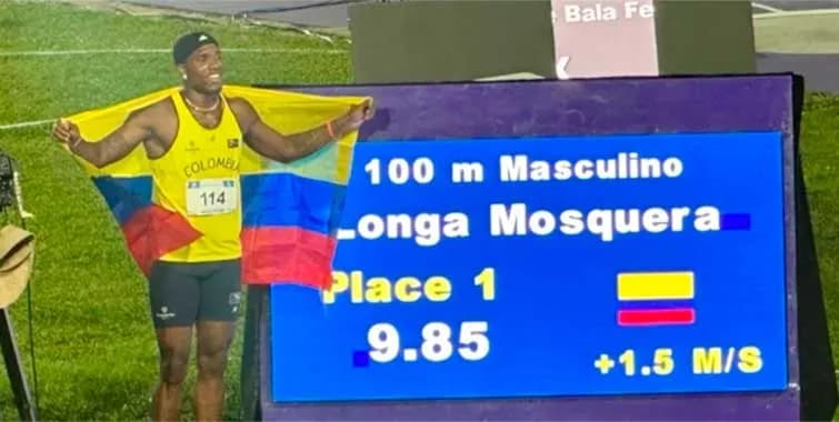 Ronal Longa Mosquera establece récord sudamericano en 100 metros