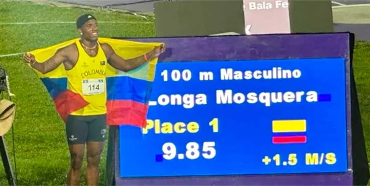 Ronal Longa Mosquera establece récord sudamericano en 100 metros