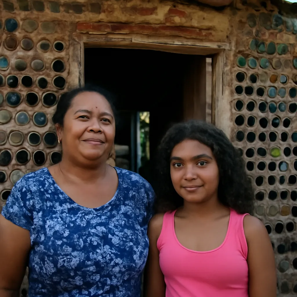 Construcción de la Casa de Sal en Brasil con 8000 botellas de vidrio